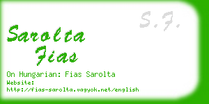 sarolta fias business card
